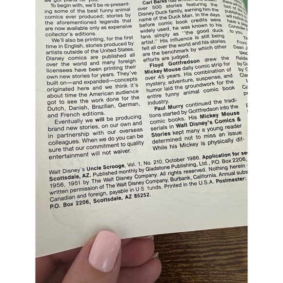 Gladstone Walt Disneys Uncle Scrooge Comic #210 October 1986 Bagged Boarded - Picture 5 of 6